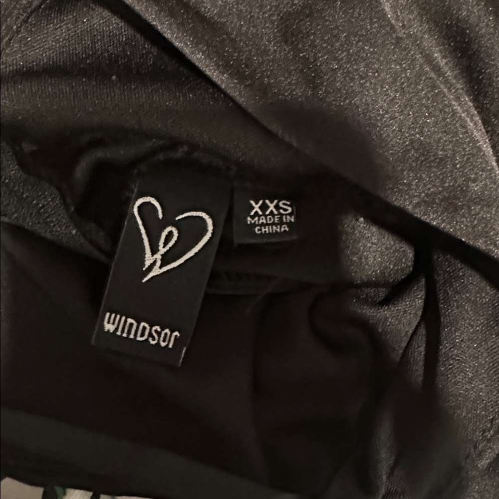 Windsor Black Satin Halter Mini Dress with Ruffle Hem - Picture 2 of 3